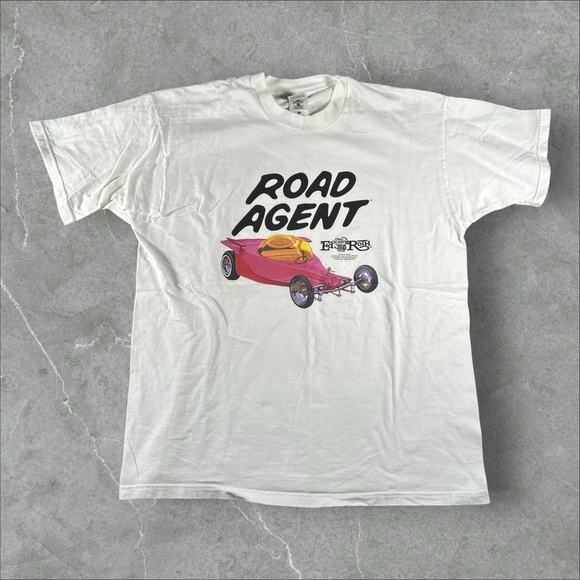 Vintage Ed Big Daddy Roth T-Shirt Mens XL White Road Agent Kustom Hot Rod‎ 1996